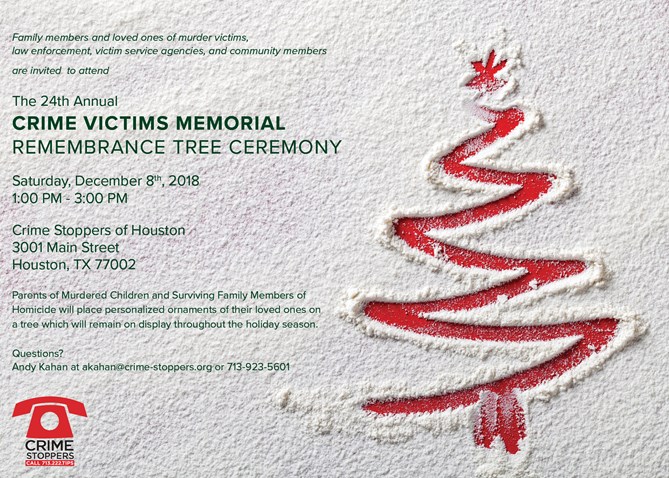 remembrance tree ceremony 2018 Houston Crime Stoppers