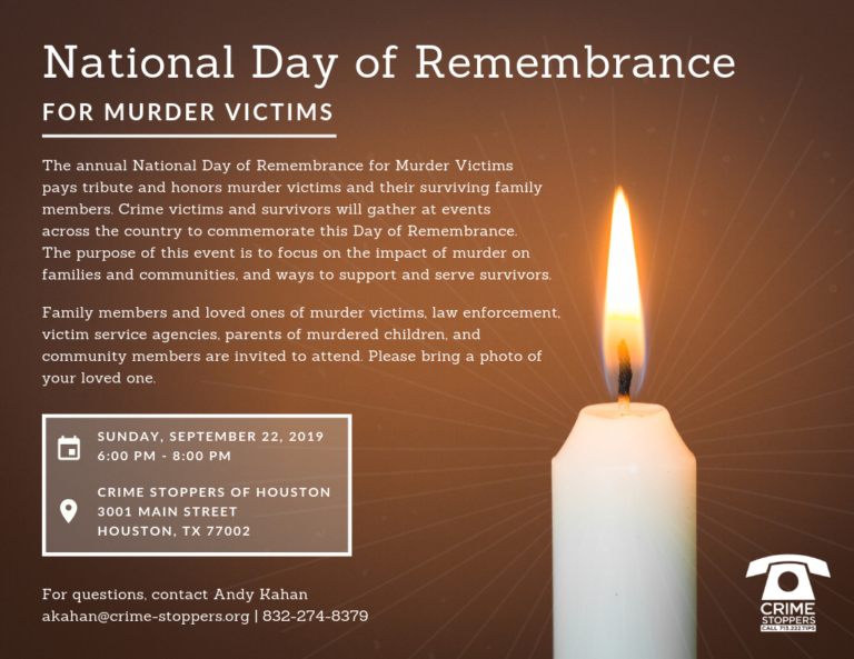 National Day Of Remembrance For Murder Victims Crime Stoppers Of Houston