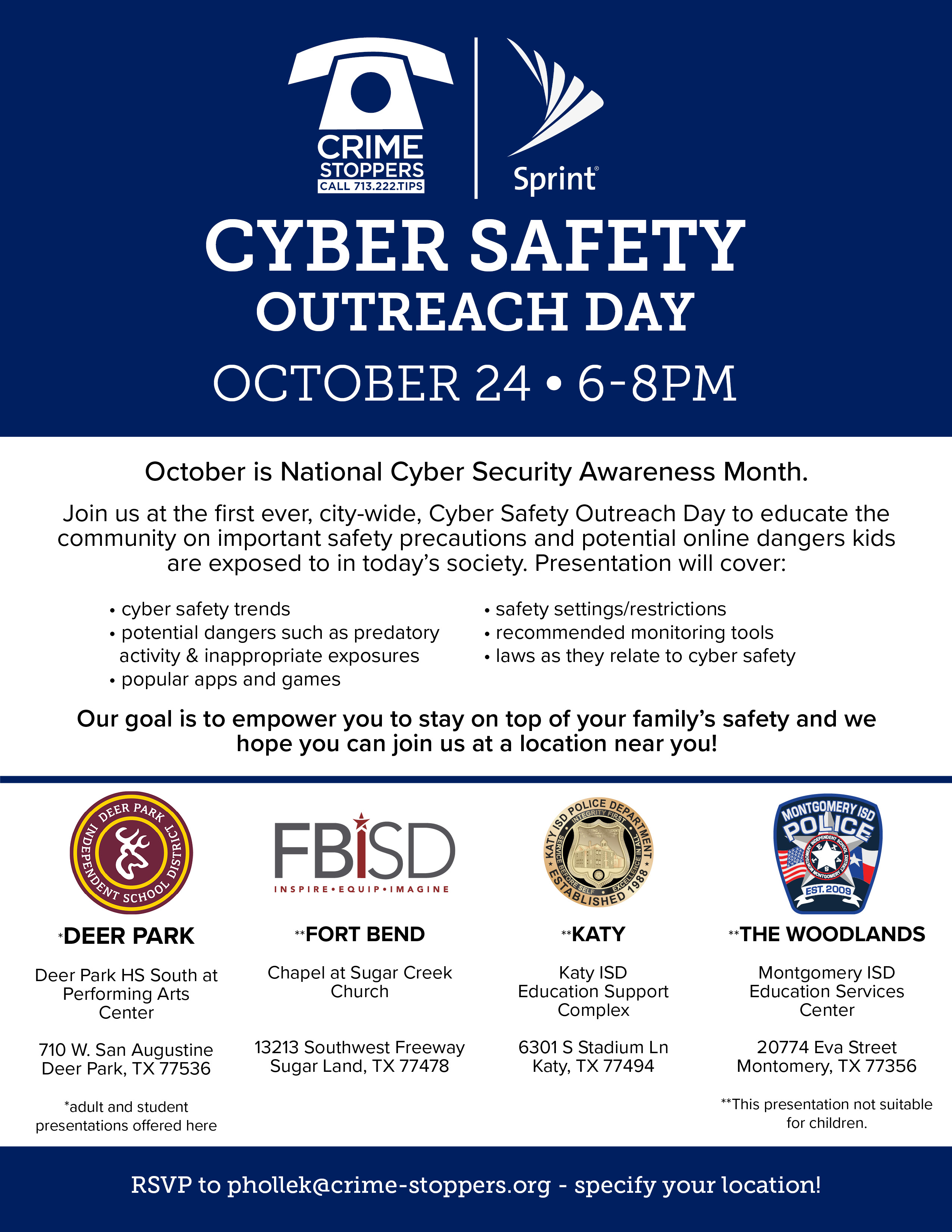 Cyber Safety Outreach Day Flyer 2019 Houston Crime Stoppers