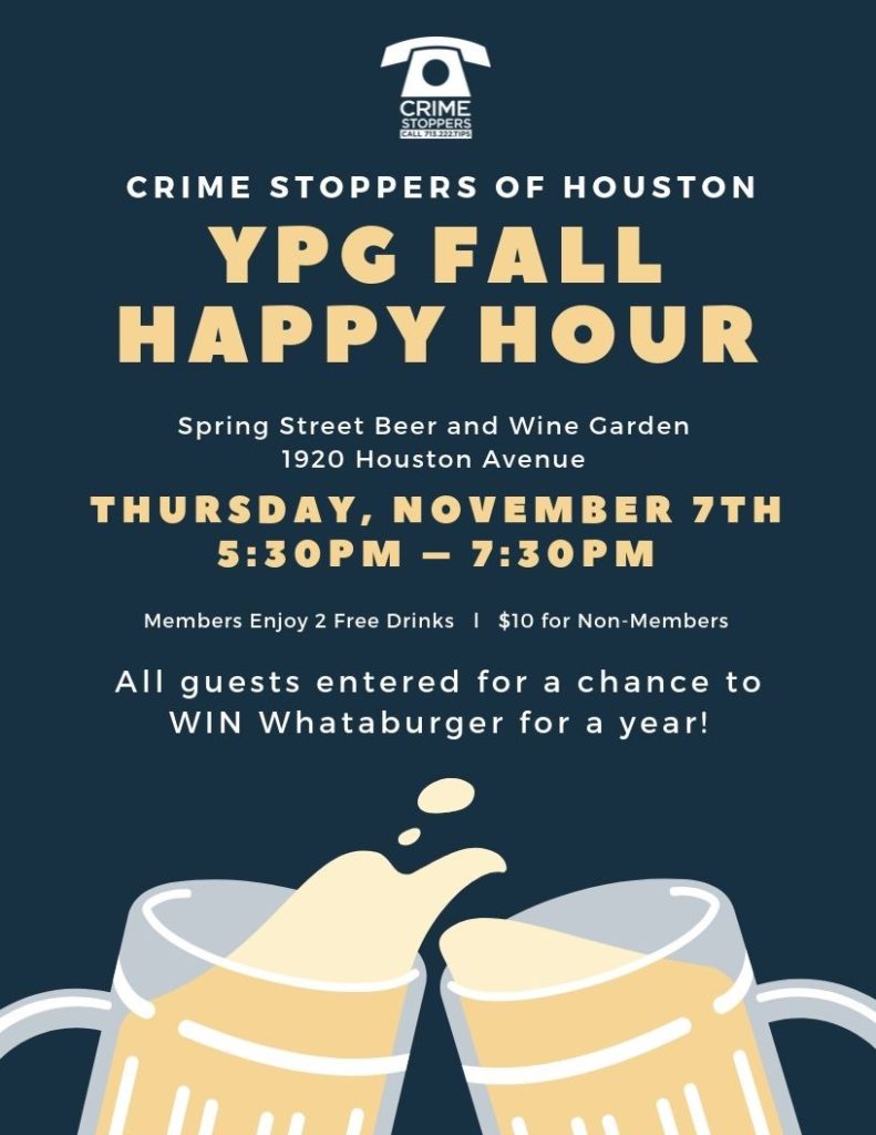 YPG Fall Happy Hour Invite Houston Crime Stoppers