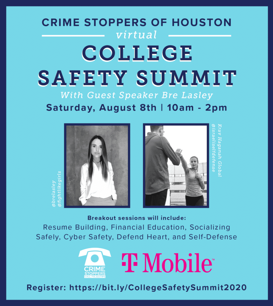 1College Safety Summit Final SM T Mobile one week out Houston Crime Stoppers