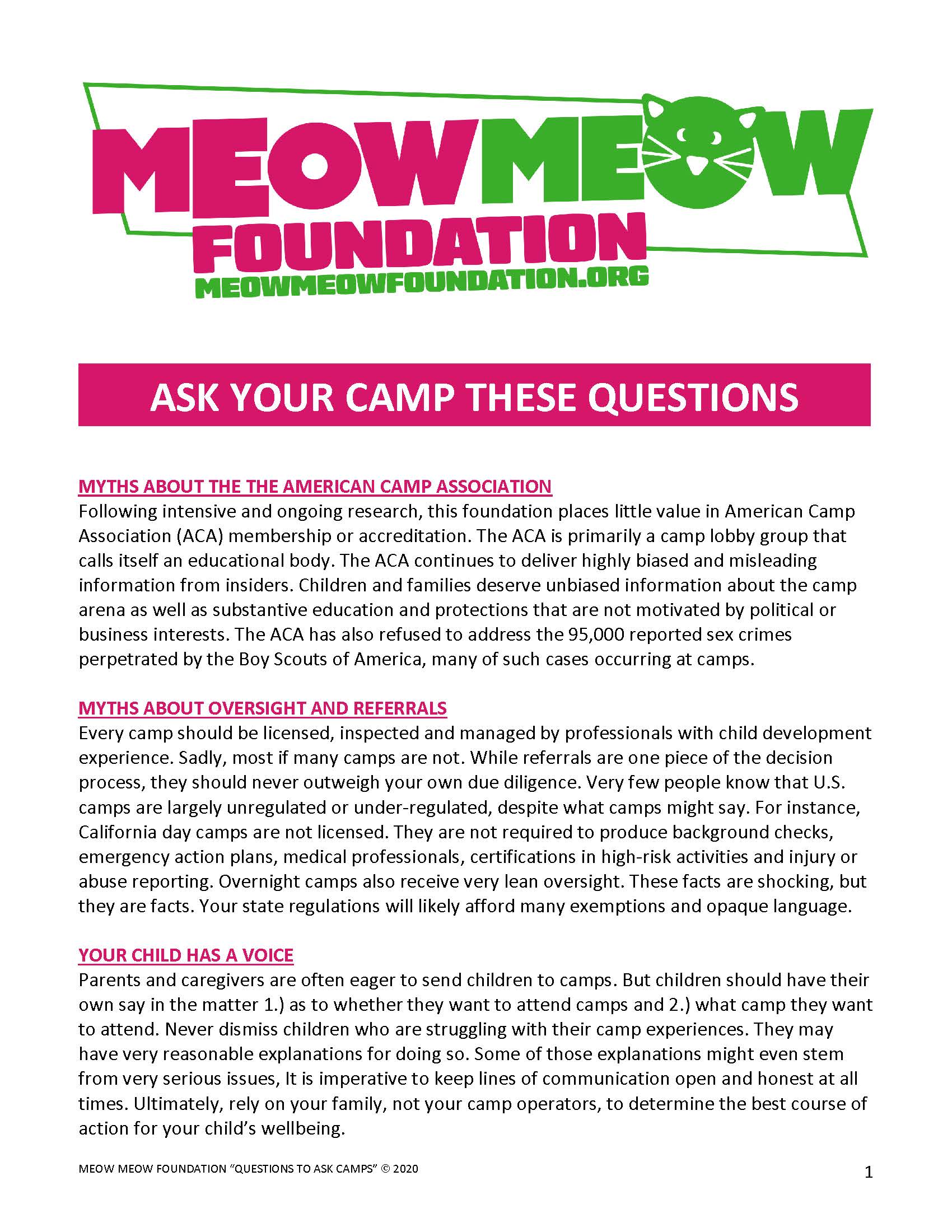 QuestionsforParentstoAskCamps Page 1 Houston Crime Stoppers
