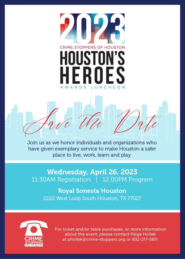 2023 CS Luncheon Save the Date Houston Crime Stoppers