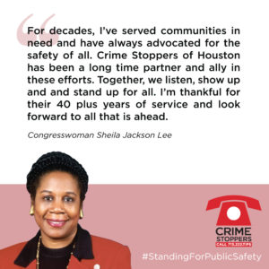 standingforpublicsafety sheilajacksonlee Houston Crime Stoppers