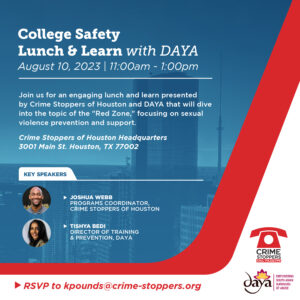 College Safety Lunch Learn 15JUL23 5x5 Houston Crime Stoppers