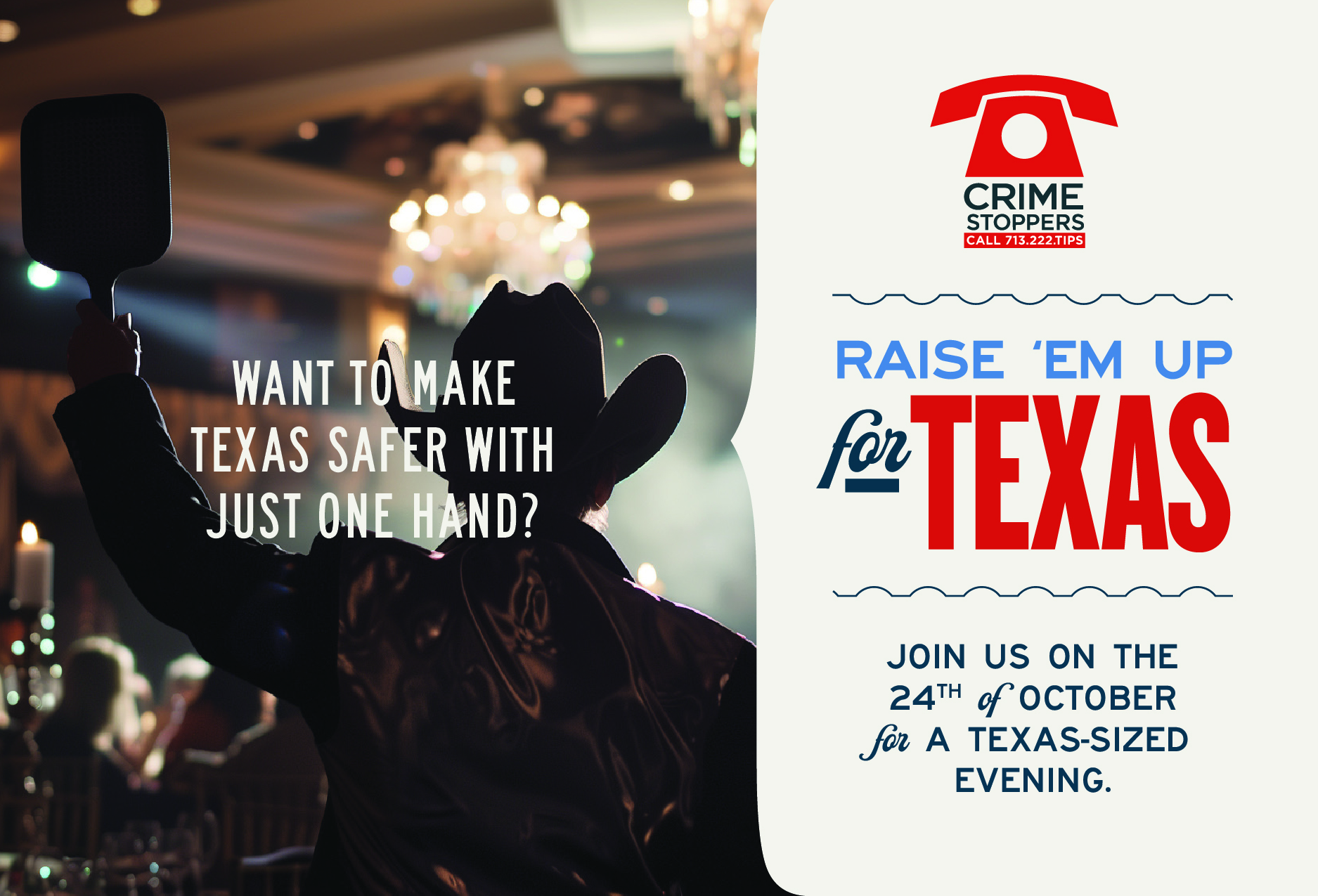 2024 CS Gala Save the Date Postcard Houston Crime Stoppers