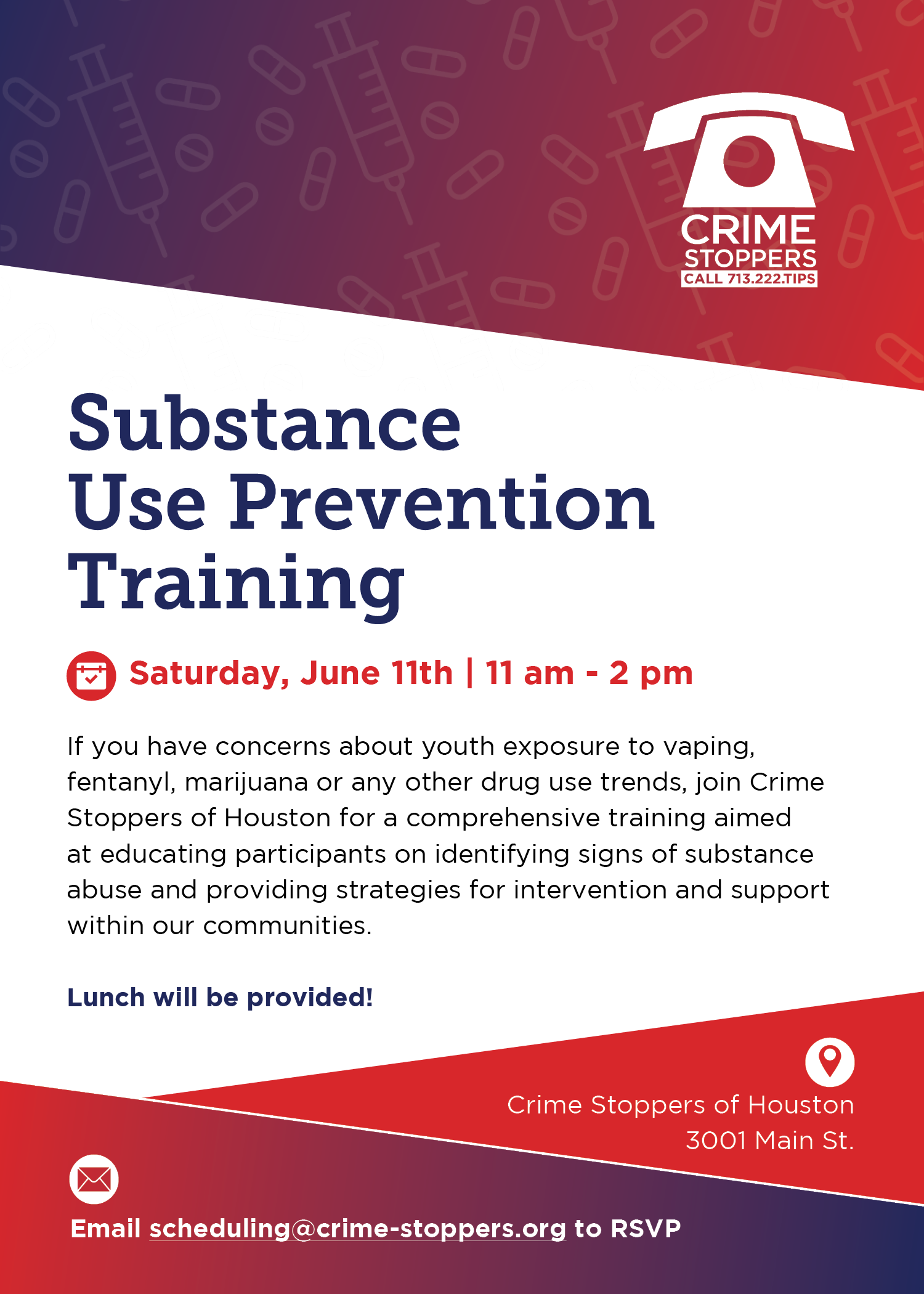 Substance Use Prevention Training NEW DATE Houston Crime Stoppers